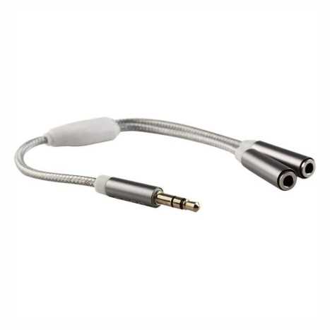ADAPTADOR 2 JACK HEMBRA A 1 PLUG MACHO 3,5