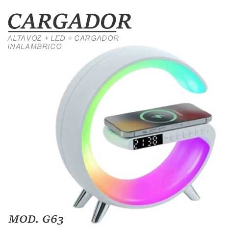 CARGADOR CON ALTAVOZ + LED + CARGADOR - MOD. G63