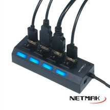 HUG 4 PUERTOS A USB - NETMAK