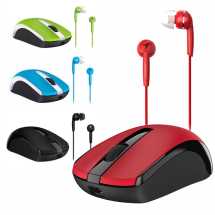 MOUSE INALAMBRICO + AURICULARES MOD. NO MORE - GENIUS DORADO