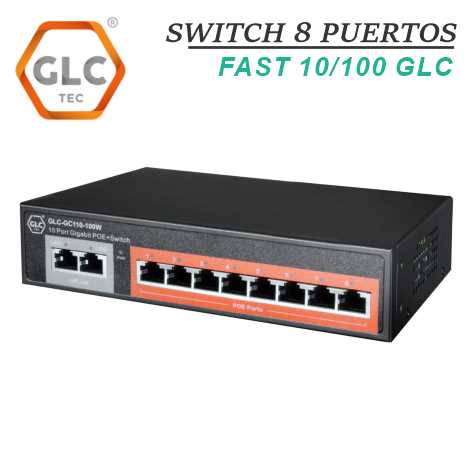 SWITCH 8 PUERTOS FAST 10/100 GLC