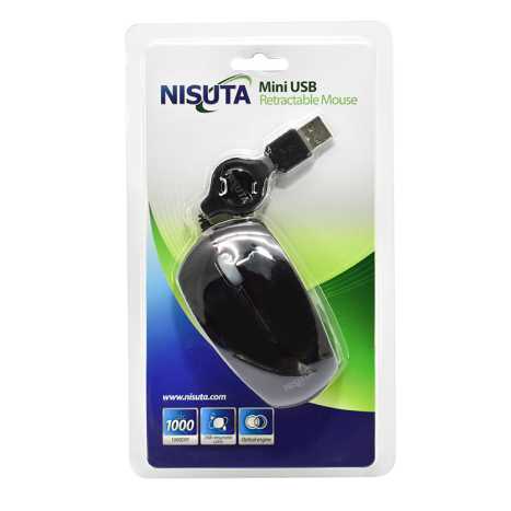 MOUSE USB MINI 1000DPI RETRACTIL - NISUTA